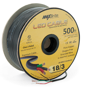 MaxBrite High Performance 18 Gauge Speaker Wire, Oxygen Free Pure Copper - UL Listed Class 2 (100 Feet Spool) JJ403234